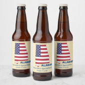 GROOT AMERIKAANS ALABAMA STATE MONOGRAM BIER ETIKET (Flessen)