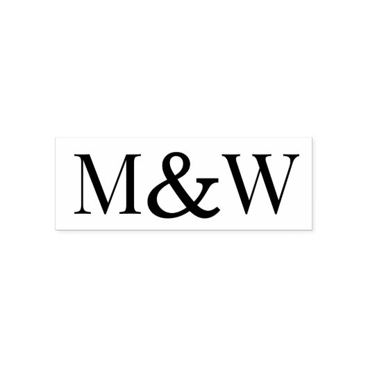 Groot Ampersand Koppel Trouw 2 Initiaal Monogram Zelfinktende Stempel (Design)