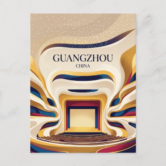 Groot auditorium van het operagebouw van Guangzhou Briefkaart (Voorkant)