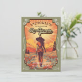 Groot avontuur Cowgirl Bachelorette Party Kaart (Staand voorkant)