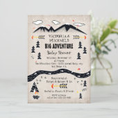 Groot avontuur rustiek bergtribaal baby shower kaart (Staand voorkant)