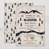 Groot avontuur rustiek bergtribaal baby shower kaart (Voorkant / Achterkant)