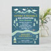 Groot avontuur rustieke berg volkskunst baby showe kaart (Staand voorkant)