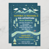 Groot avontuur rustieke berg volkskunst baby showe kaart (Voorkant / Achterkant)