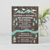 Groot avontuur rustieke berg volkskunst baby showe kaart (Staand voorkant)