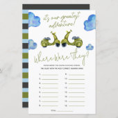 Groot avontuur, scooter, Vrijgezellenfeest game (Voorkant / Achterkant)