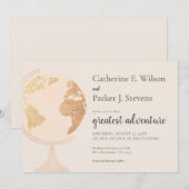 Groot avontuur Wereld Wereldbol - gouden weddensch Kaart (Voorkant / Achterkant)