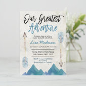 Groot avontuurlijk baby shower kaart (Staand voorkant)