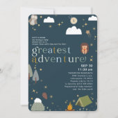 Groot avontuurlijk jongetje marinblauw Baby shower Kaart (Voorkant)