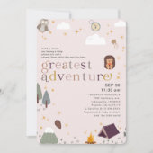 Groot avontuurlijk meisje met zacht roze Baby show Kaart (Voorkant)