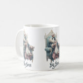 Groot-Baas Winter Pinguïn Ontwerp Koffiemok (Voorkant links)