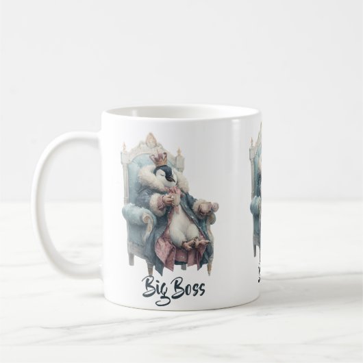 Groot-Baas Winter Pinguïn Ontwerp Koffiemok (Links)