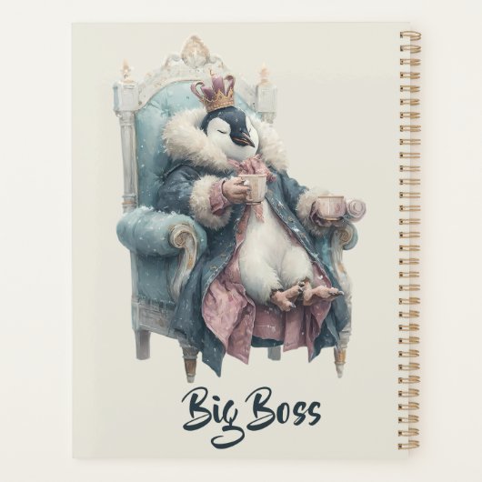 Groot-Baas Winter Pinguïn Ontwerp Planner (Achterkant)