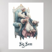 Groot-Baas Winter Pinguïn Ontwerp Poster (Voorkant)