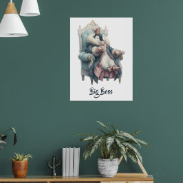 Groot-Baas Winter Pinguïn Ontwerp Poster