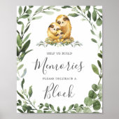 Groot Baby shower Decorate a Block Sign Poster (Voorkant)