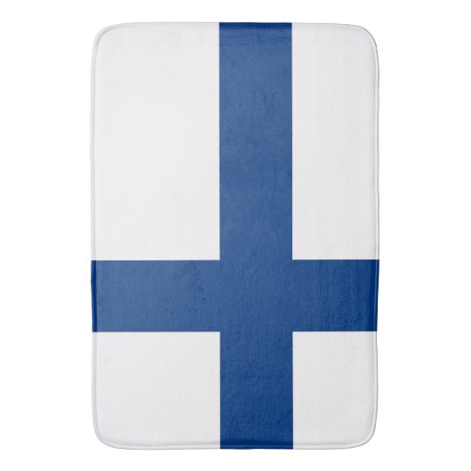 Groot badmat met Finse vlag (Voorkant Verticaal)