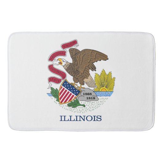 Groot badmat met vlag van Illinois, Verenigde Stat (Voorkant)