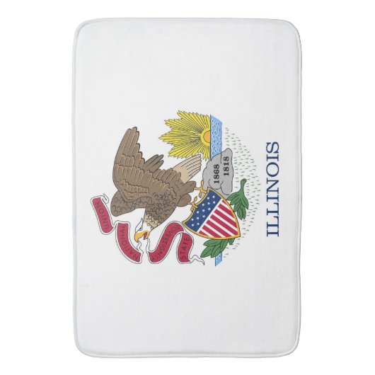 Groot badmat met vlag van Illinois, Verenigde Stat (Voorkant Verticaal)