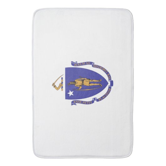 Groot badmat met vlag van Massachusetts, Verenigde (Voorkant Verticaal)