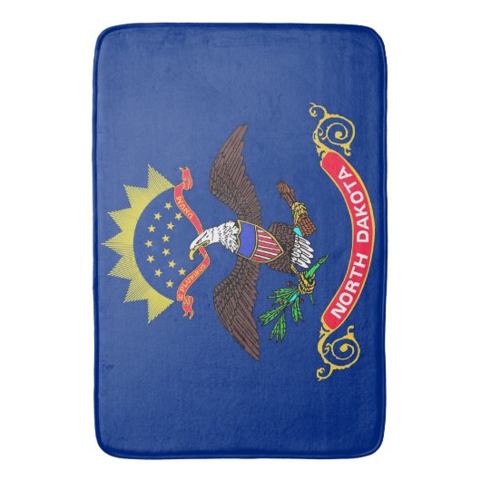 Groot badmat met vlag van North Dakota, VS (Voorkant Verticaal)