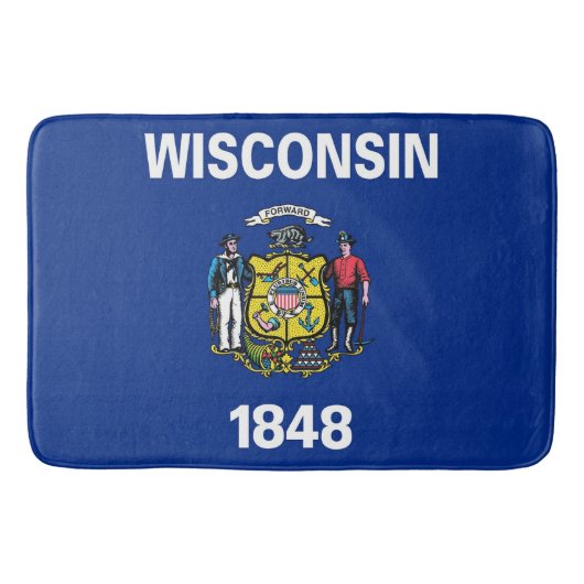 Groot badmat met vlag van Wisconsin, VS (Voorkant)