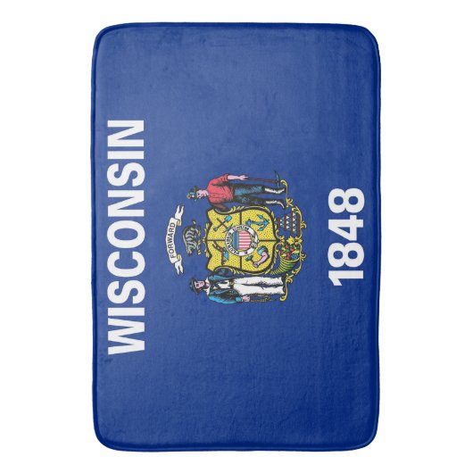Groot badmat met vlag van Wisconsin, VS (Voorkant Verticaal)