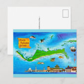 Groot-Bahama eiland vintage kaart (Voorkant / Achterkant)