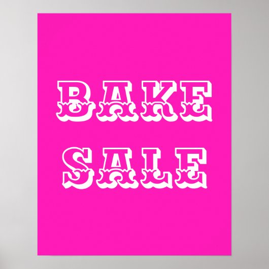Groot Bake Sale Sign,  Roze Bake Sale Poster (Voorkant)
