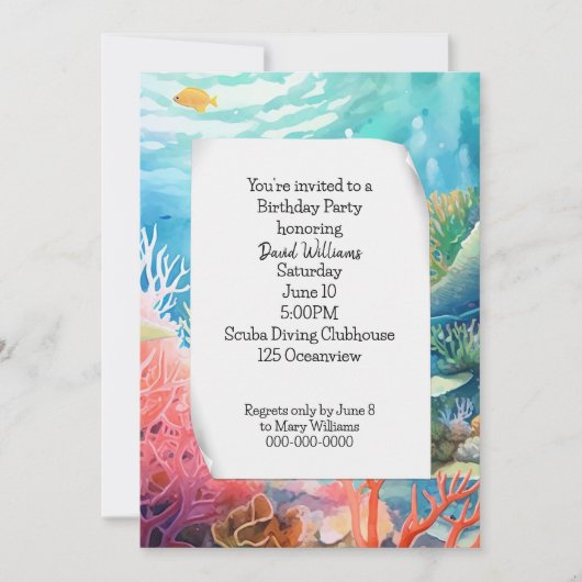 Groot Barrier Reef Verjaardagsfeest Kaart (Voorkant)