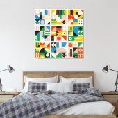 Groot Bauhaus Art Canvas Afdrukken 15 - In grootte (Insitu (Slaapkamer))