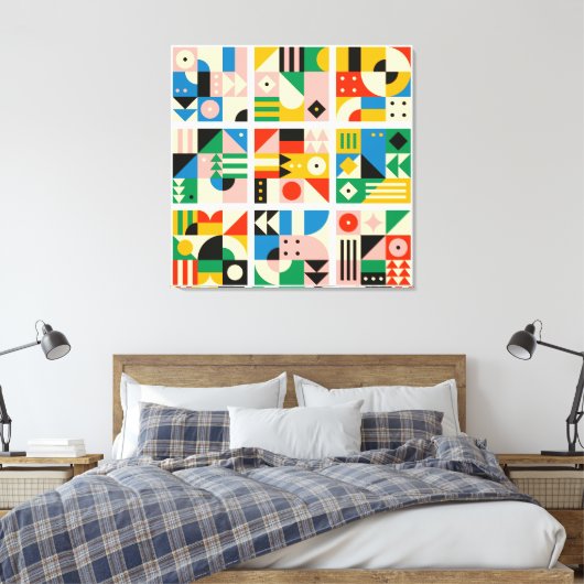 Groot Bauhaus Art Canvas Afdrukken 15 - In grootte (Insitu (Slaapkamer))
