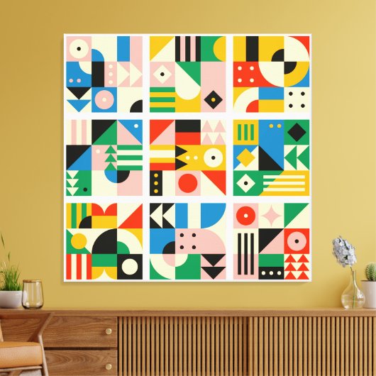 Groot Bauhaus Art Canvas Afdrukken 15 - In grootte (Insitu (Woonkamer))