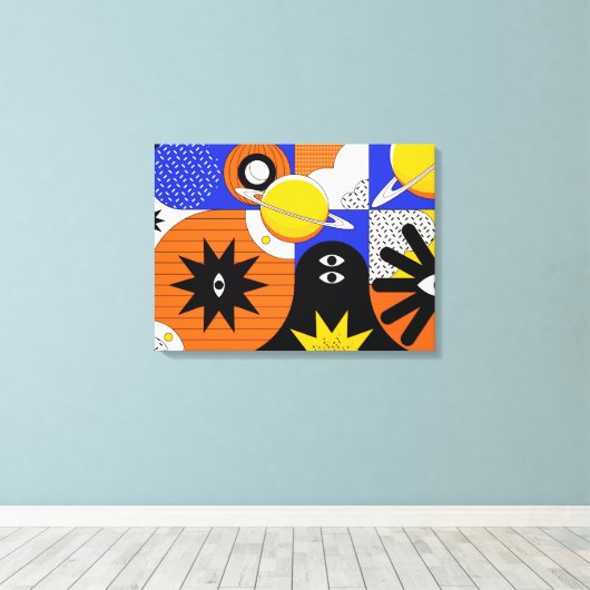 Groot Bauhaus Art Canvas Afdrukken 8 (in maat vers (Insitu (Houten vloer))