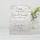 Groot bedrijf - Silver Glitter & Lichten  Kaart (Staand voorkant)