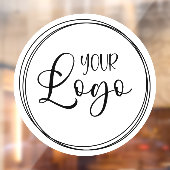 Groot bedrijfslogo witte cirkel raamsticker (Vel 2)