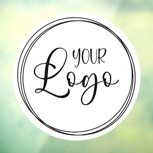 Groot bedrijfslogo witte cirkel raamsticker (Vel 3)