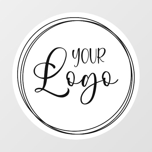 Groot bedrijfslogo witte cirkel raamsticker (Vel)