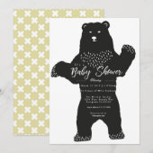 Groot Beer Baby shower uitnodigen Kaart (Voorkant / Achterkant)