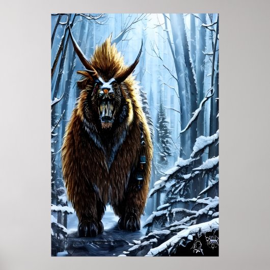 Groot beer beest | AI Art Poster (Voorkant)