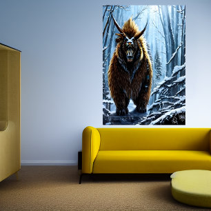 Groot beer beest AI Art Poster