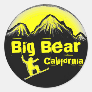 Groot Beer Californië geel snowboard stickers