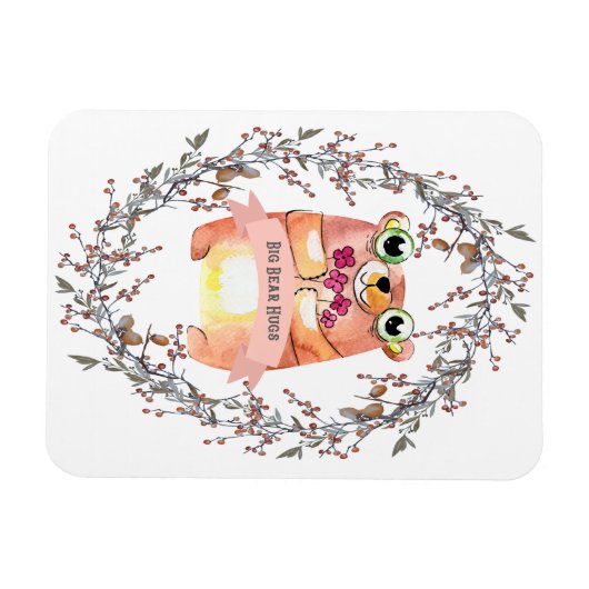 Groot Beer knuffelmagneet Magneet (Horizontaal)