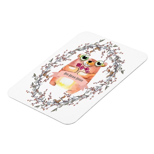 Groot Beer knuffelmagneet Magneet (Linkerzijde)