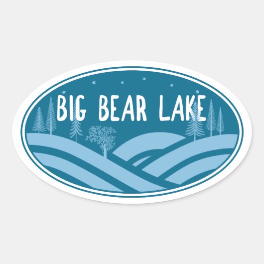 Groot Beer Lake California buiten Ovale Sticker (Voorkant)