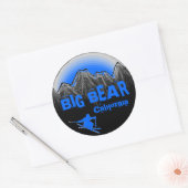 Groot Beer Mountain California blauw ski-stickers Ronde Sticker (Envelop)