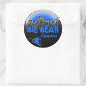Groot Beer Mountain California blauw ski-stickers Ronde Sticker (Tas)