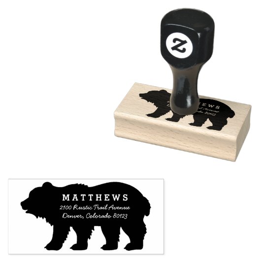 Groot Beer Rubberstempel (Gestempeld)