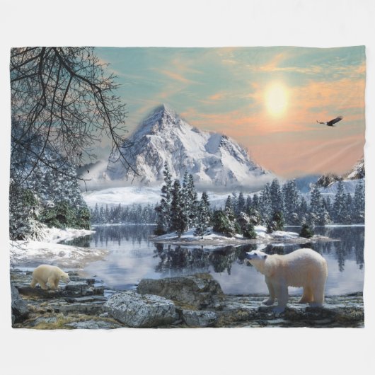 Groot Beer Vleekbank Fleece Deken (Voorkant (Horizontaal))