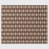 Groot Beige en Bruin Argyle Inpakpapier (Vlak)